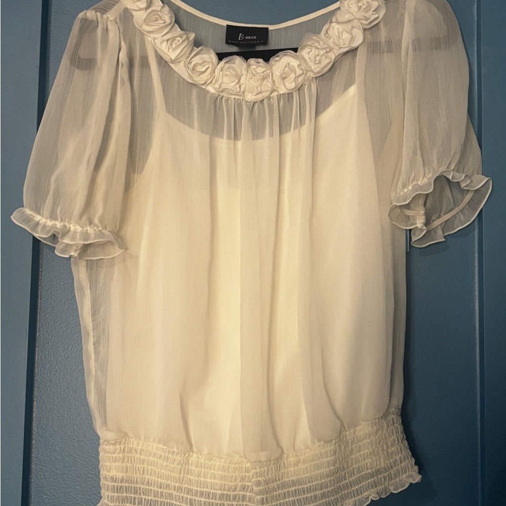 Elegant White Sheer Blouse